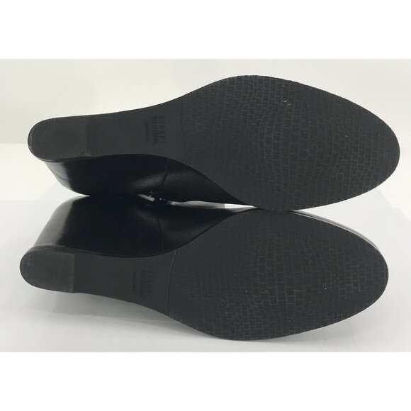 Stuart Weitzman Boots Womens Size 8.5 Black Leather Hidden Wedge Side Zip - Picture 10 of 11